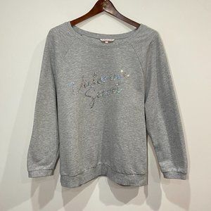Victoria's Secret Grey Sweatshirt Sequin Logo Size Small